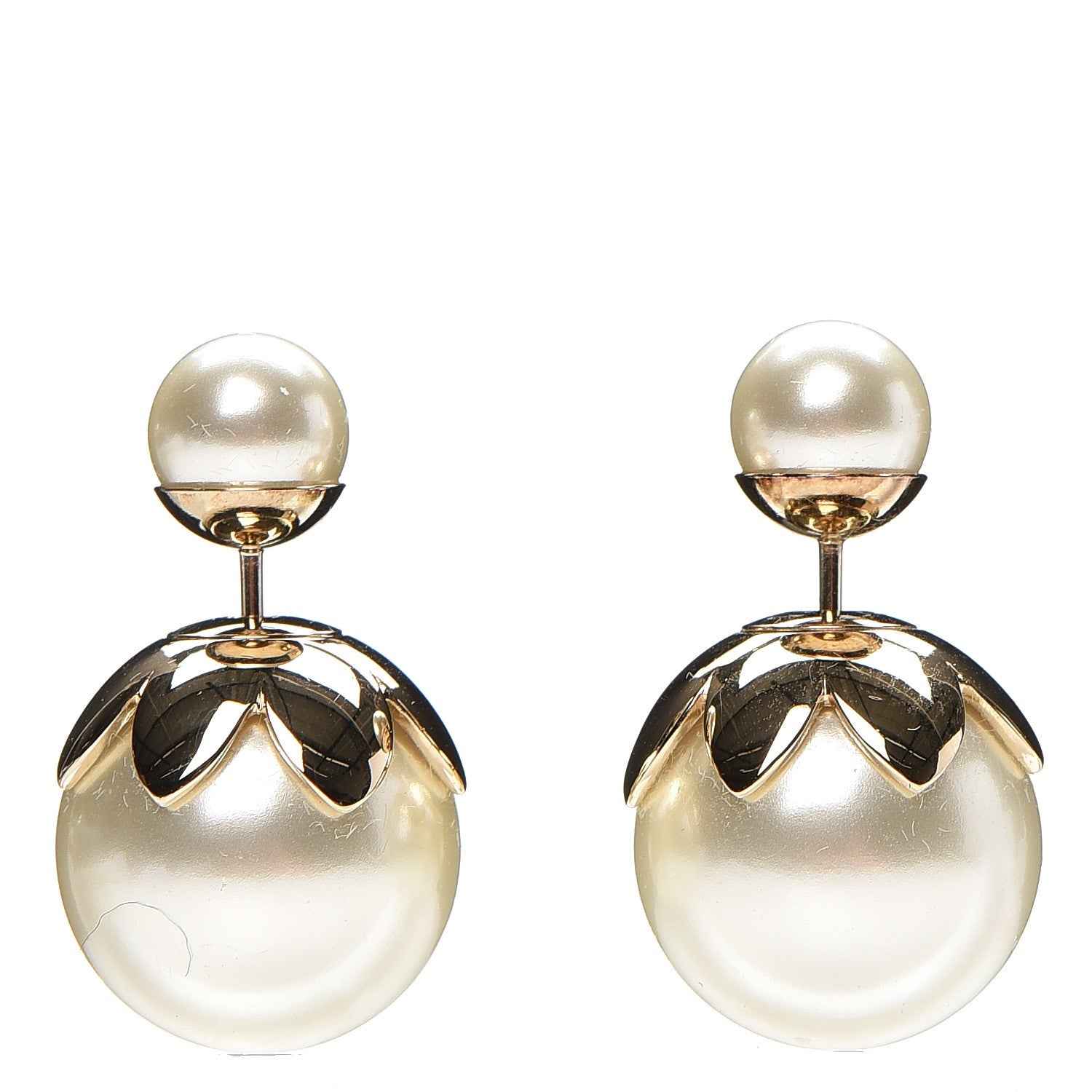 Christian Dior Pearl Mise En Dior Tribal Earrings Gold 1 of 3