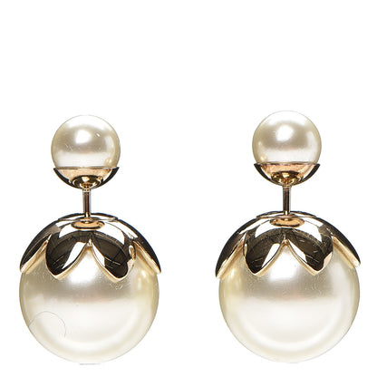 Christian Dior Pearl Mise En Dior Tribal Earrings Gold 1 of 3