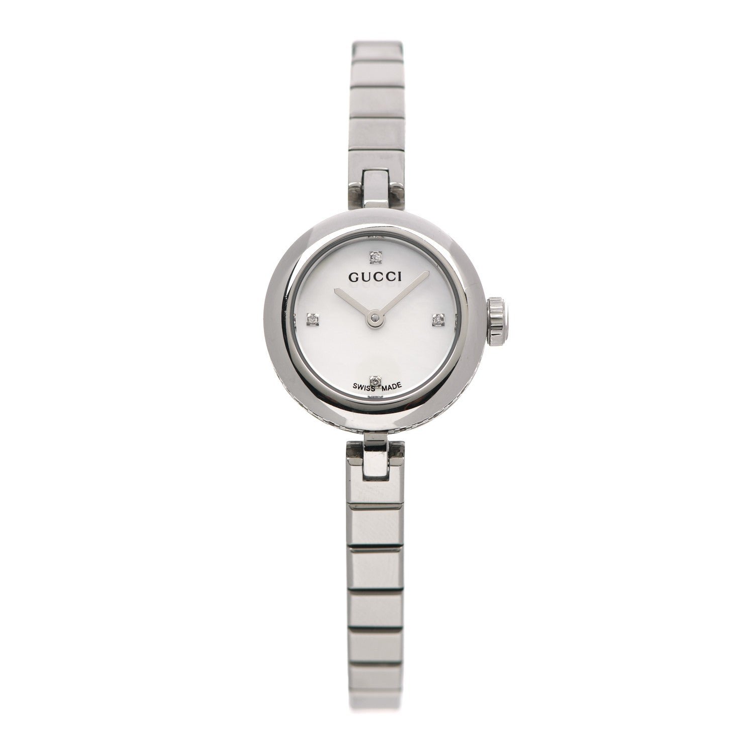 Gucci Stainless Steel Diamond Mother of Pearl 22mm Diamantissima Quartz Watch 1 of 5