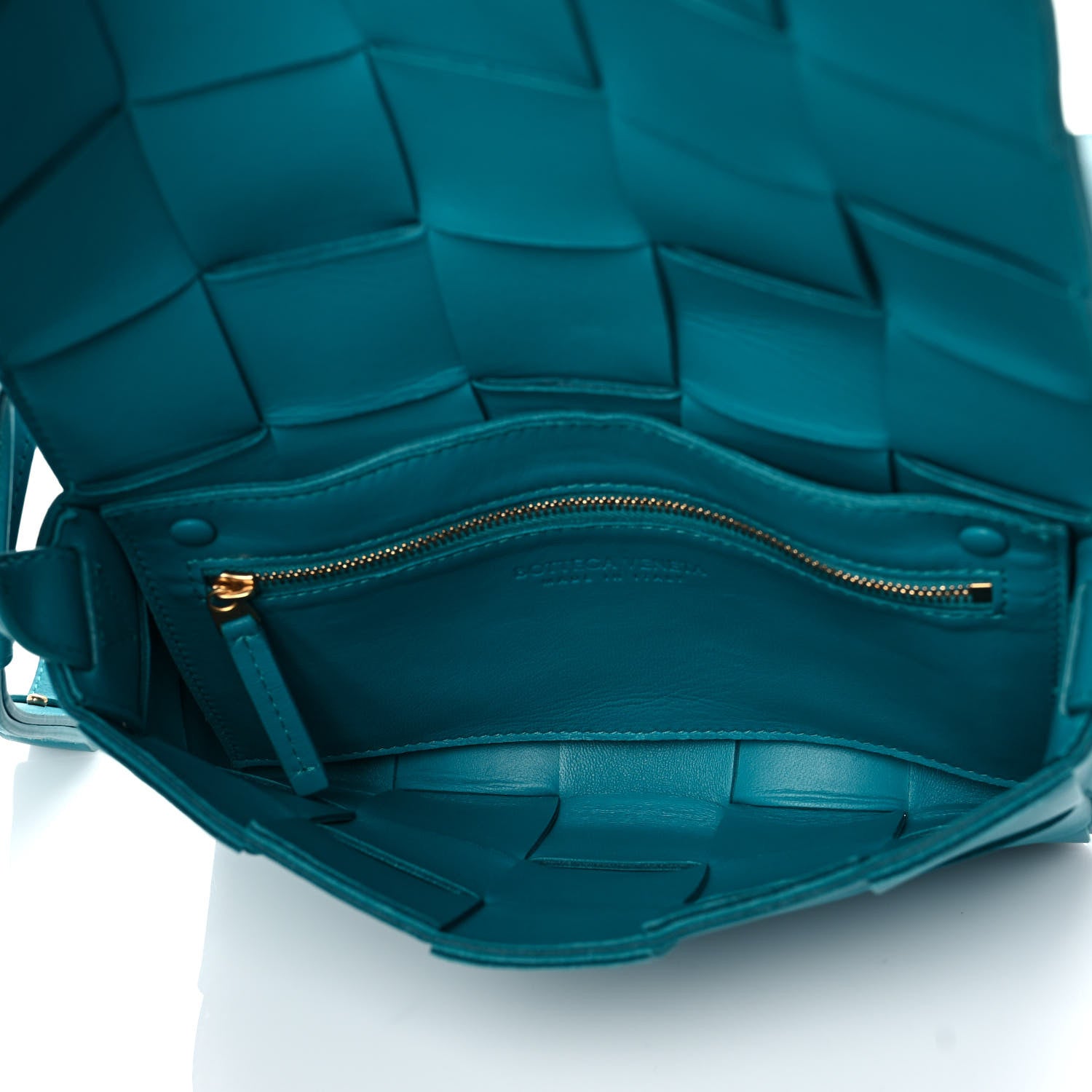 Bottega Veneta Lambskin Maxi Intrecciato Cassette Crossbody Bag Petrol Blue 5 of 14