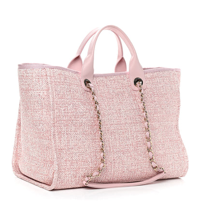 Chanel Lurex Boucle Deauville Medium Tote Pink 2 of 9