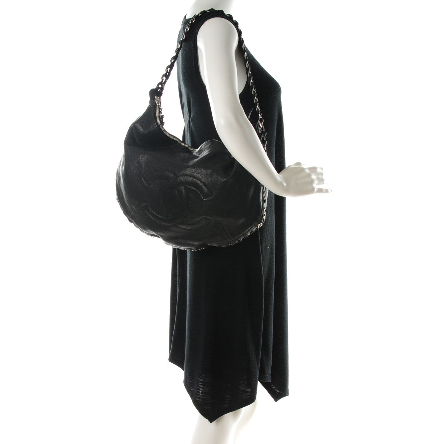 Chanel Calfskin Modern Chain Hobo Black 2 of 7