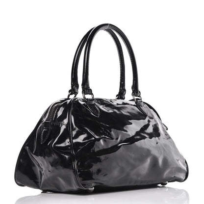Valentino Garavani Patent Lacca Bow Bowler Tote Black 3 of 11