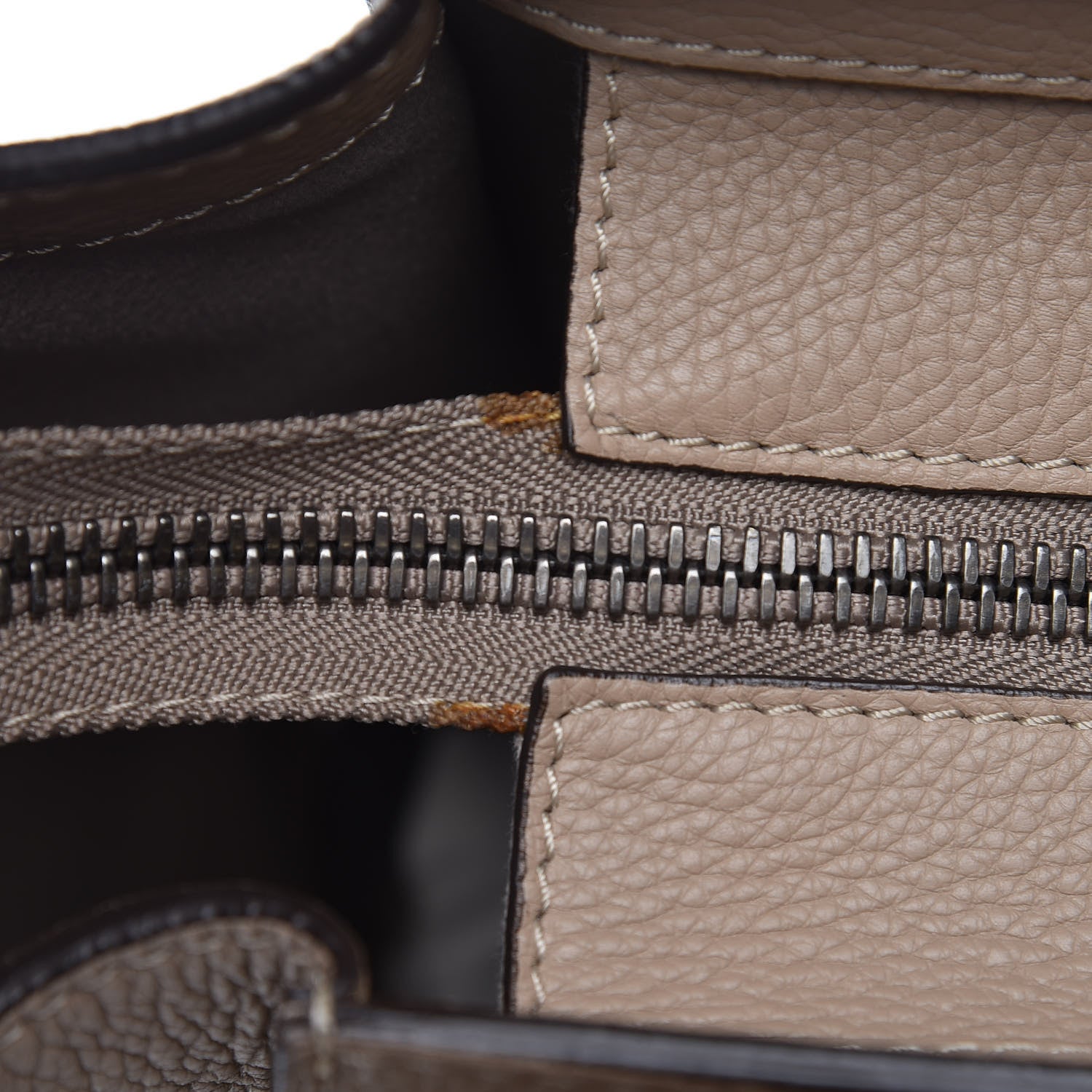 Celine Drummed Calfskin Mini Luggage Dune 9 of 14
