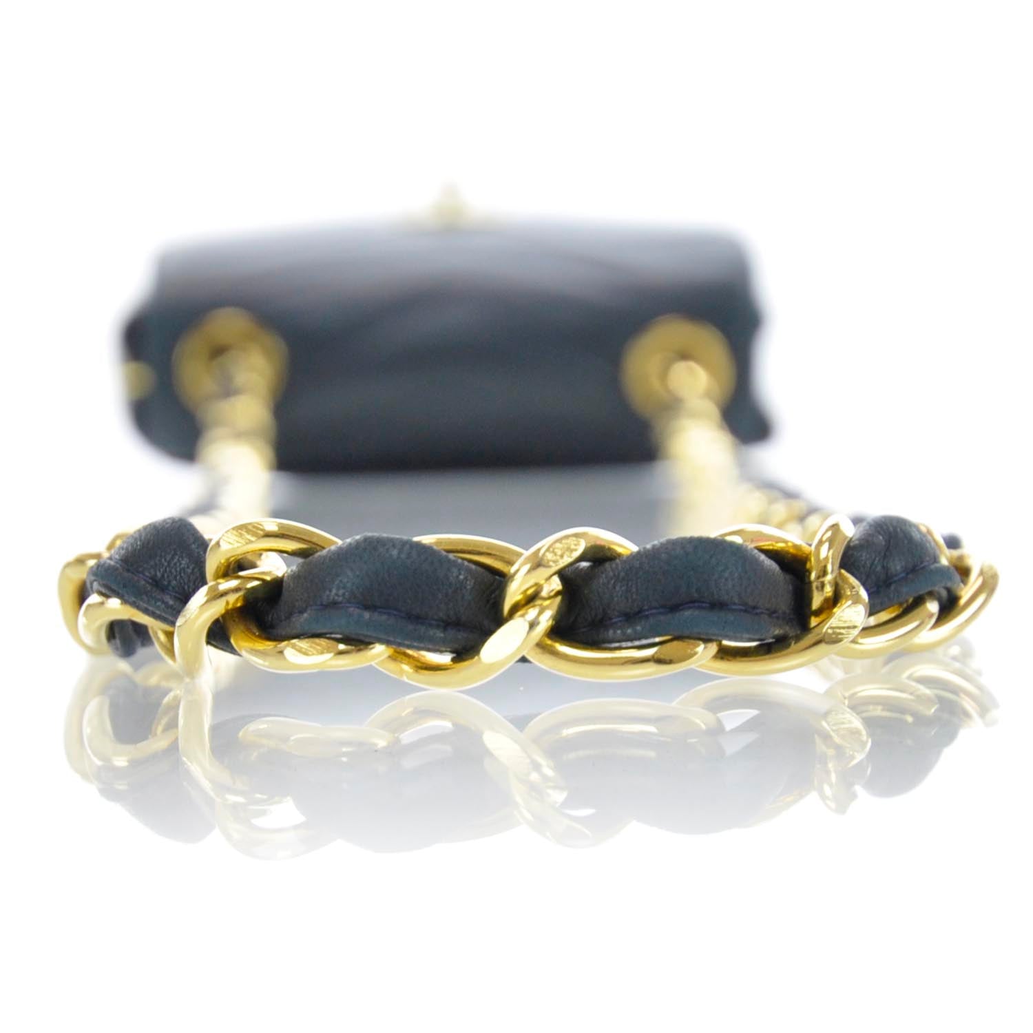 Chanel Lambskin Chevron Mini Flap Navy 4 of 10