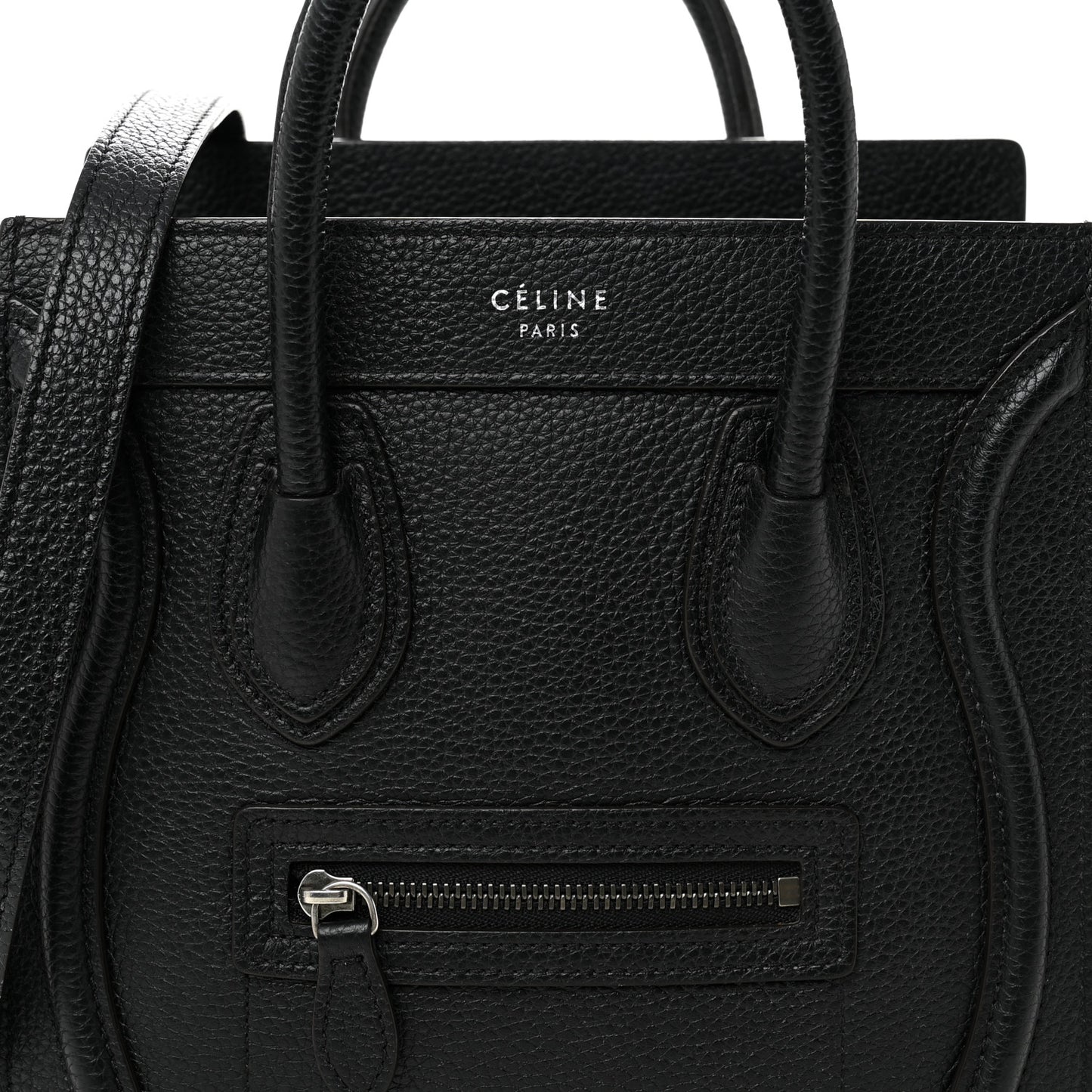 Drummed Calfskin Nano Luggage Black