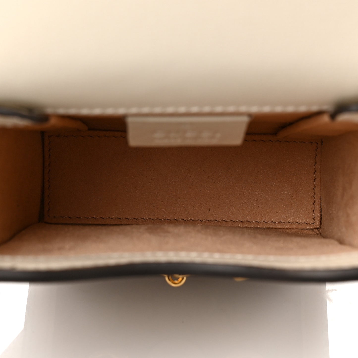 GG Supreme Monogram Azalea Calfskin Mini Horsebit 1955 Crossbody Bag Beige Ebony Mystic White
