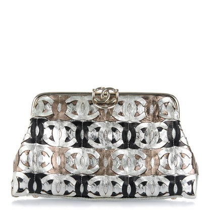 Chanel Crackled Calfskin CC Mix Frame Clutch Bronze 1 of 8