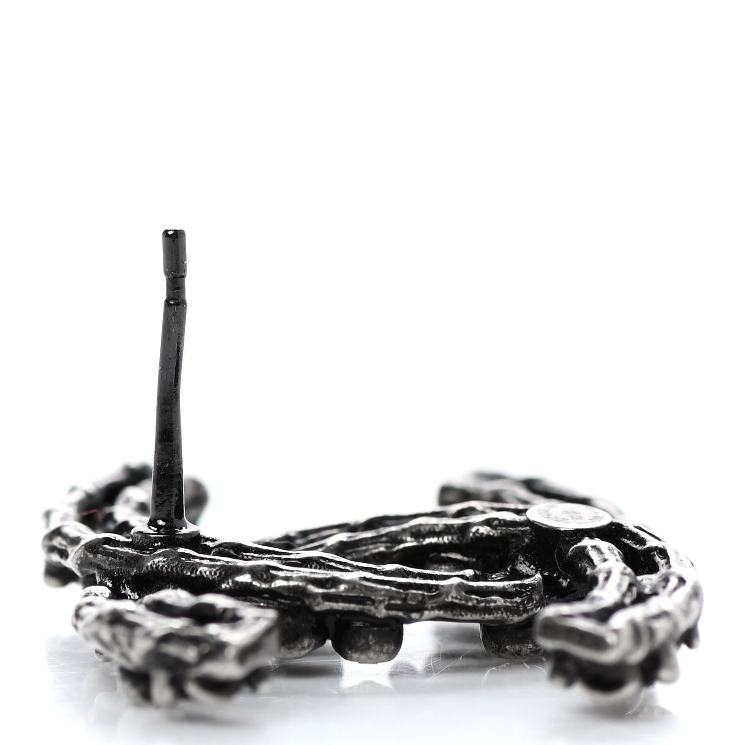 Chanel Ruthenium Crystal Camelia CC Earrings 5 of 5