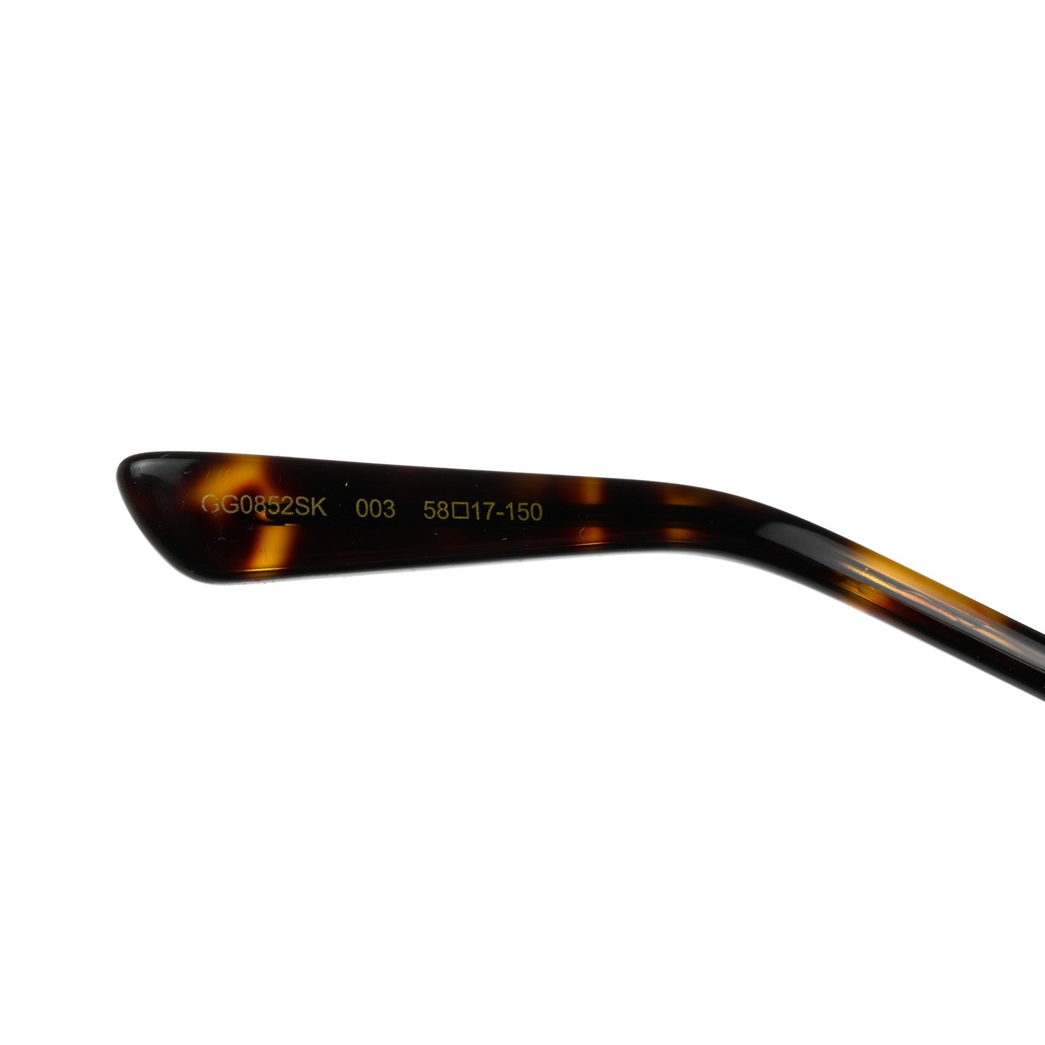 Gucci Web Rectangular Frame Interlocking G Sunglasses GG0852SK Gold 6 of 8
