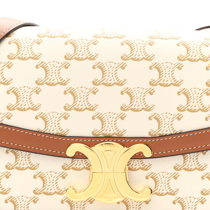 Celine Calfskin Triomphe Canvas Teen Triomphe Bag White 7 of 11