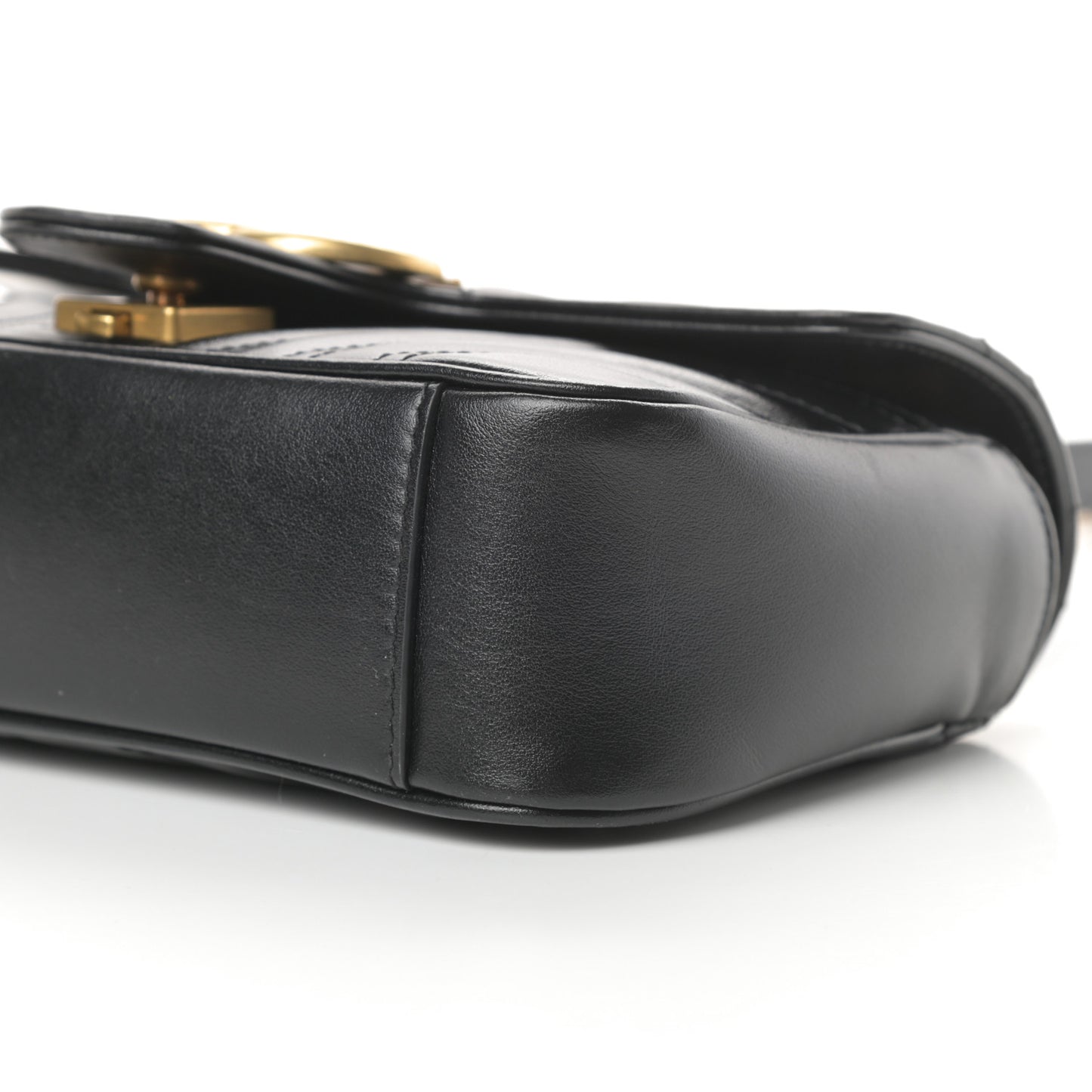 Calfskin Matelasse Mini GG Marmont Shoulder Bag Black