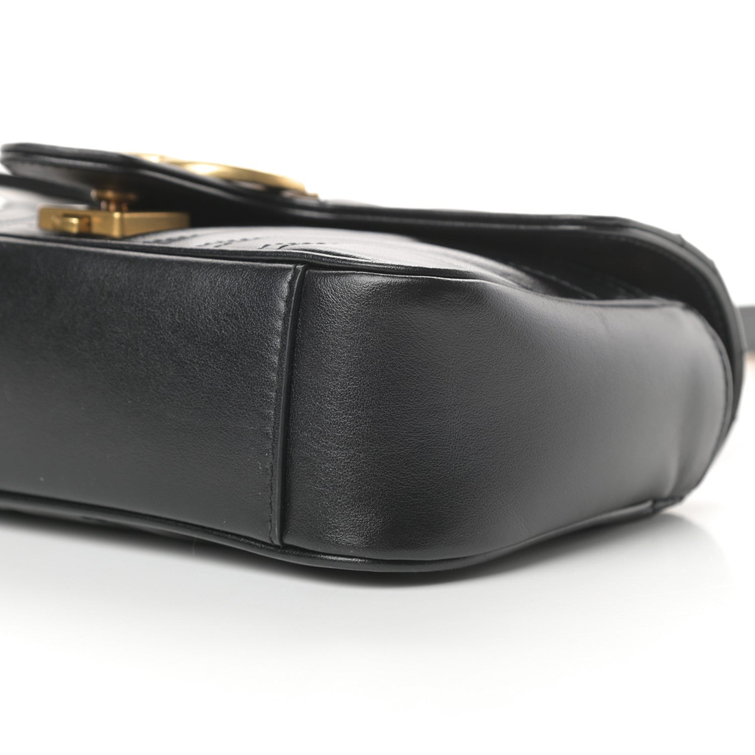 Gucci Calfskin Matelasse Mini GG Marmont Shoulder Bag Black 10 of 11