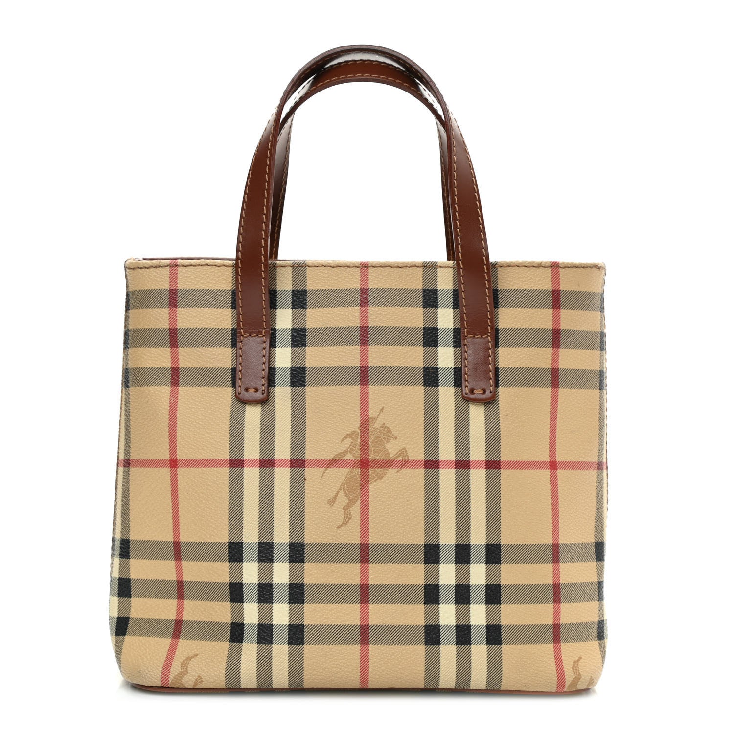 Burberry Haymarket Check Small Tote Brown 1 of 10