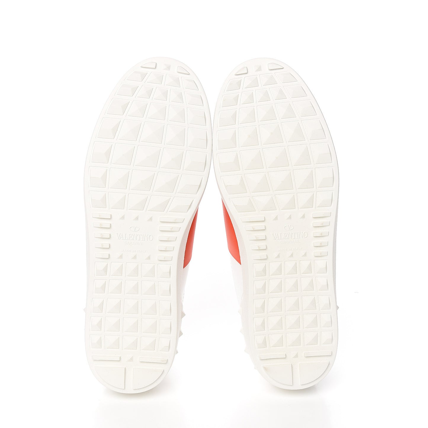 Calfskin Mens Rockstud Open Sneakers 40 White Goldfish