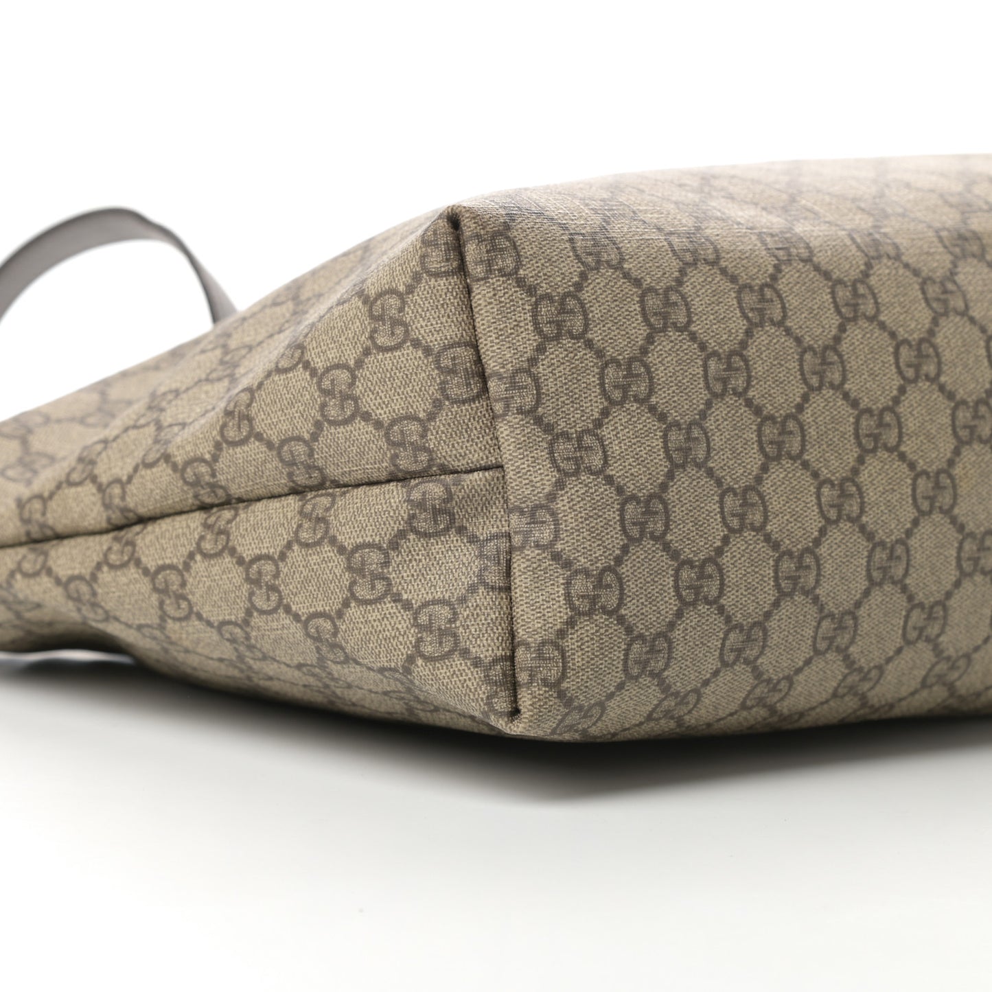 GG Supreme Monogram Medium Zippered Shopping Tote Dark Brown