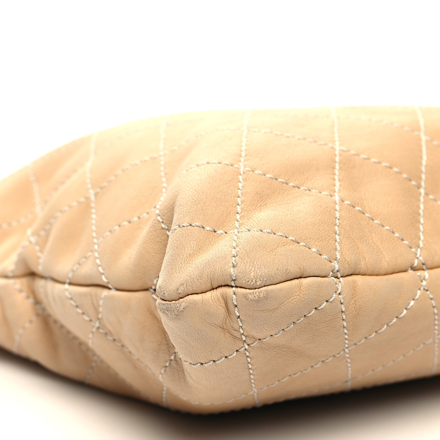 Chanel Lambskin Quilted Shopping Tote Beige 9 of 12