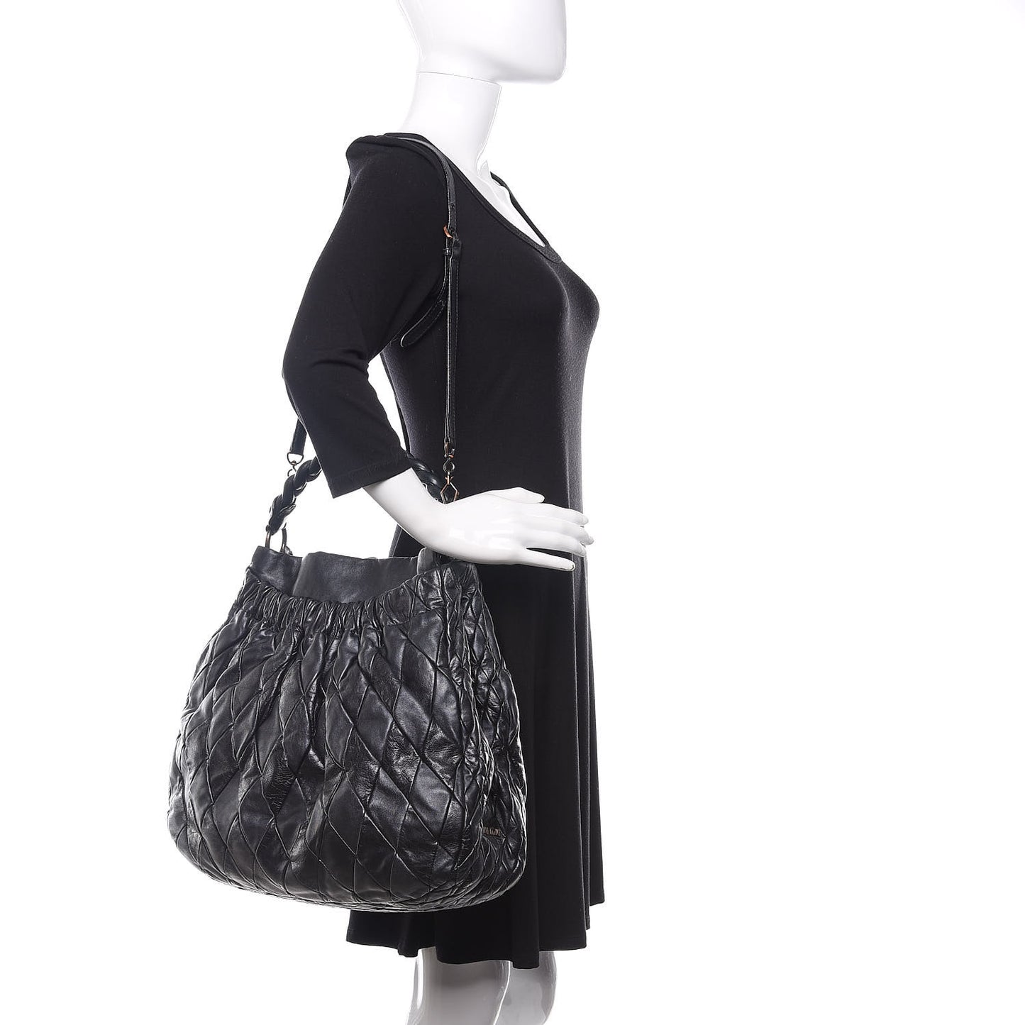 Nappa Matelasse Tote Black