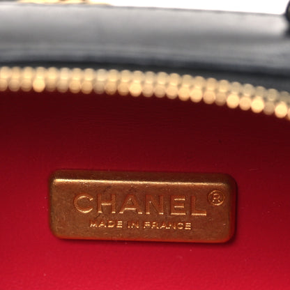 Chanel Lambskin Quilted CC Bubble Vanity Case With Chain Black 5 of 10