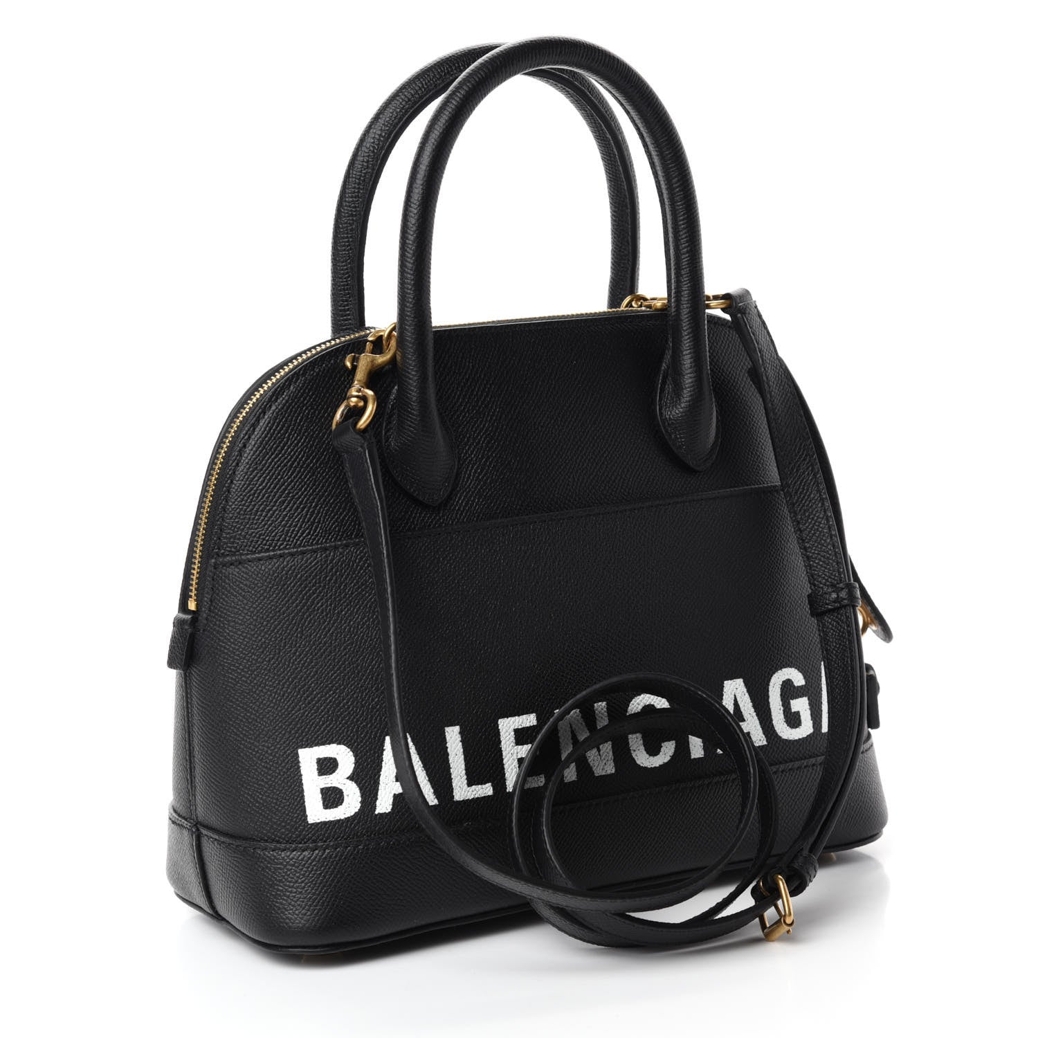 Balenciaga Signature Grained Calfskin Logo S Ville Top Handle Bag Black 3 of 10