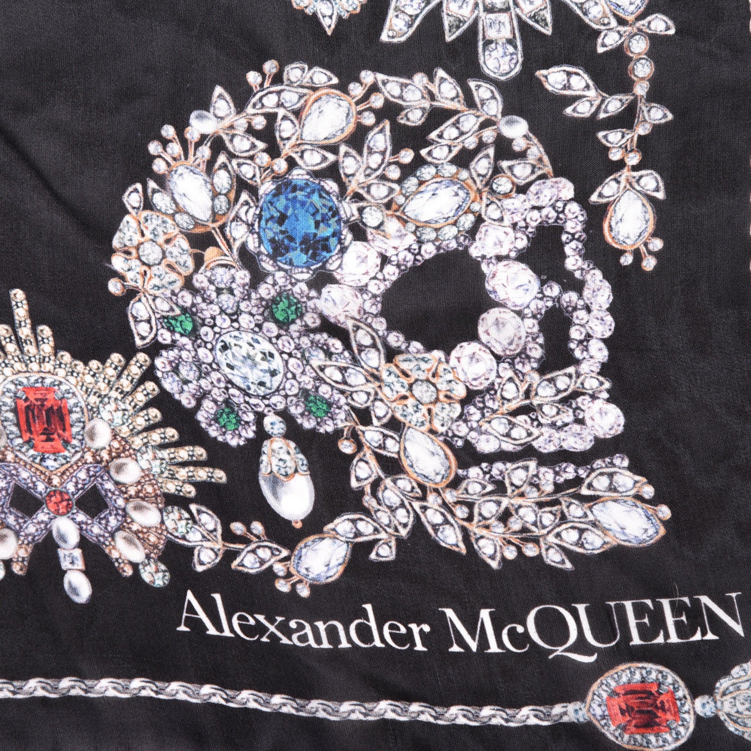 Alexander McQueen Silk Treasure Skeleton Scarf Black 4 of 5