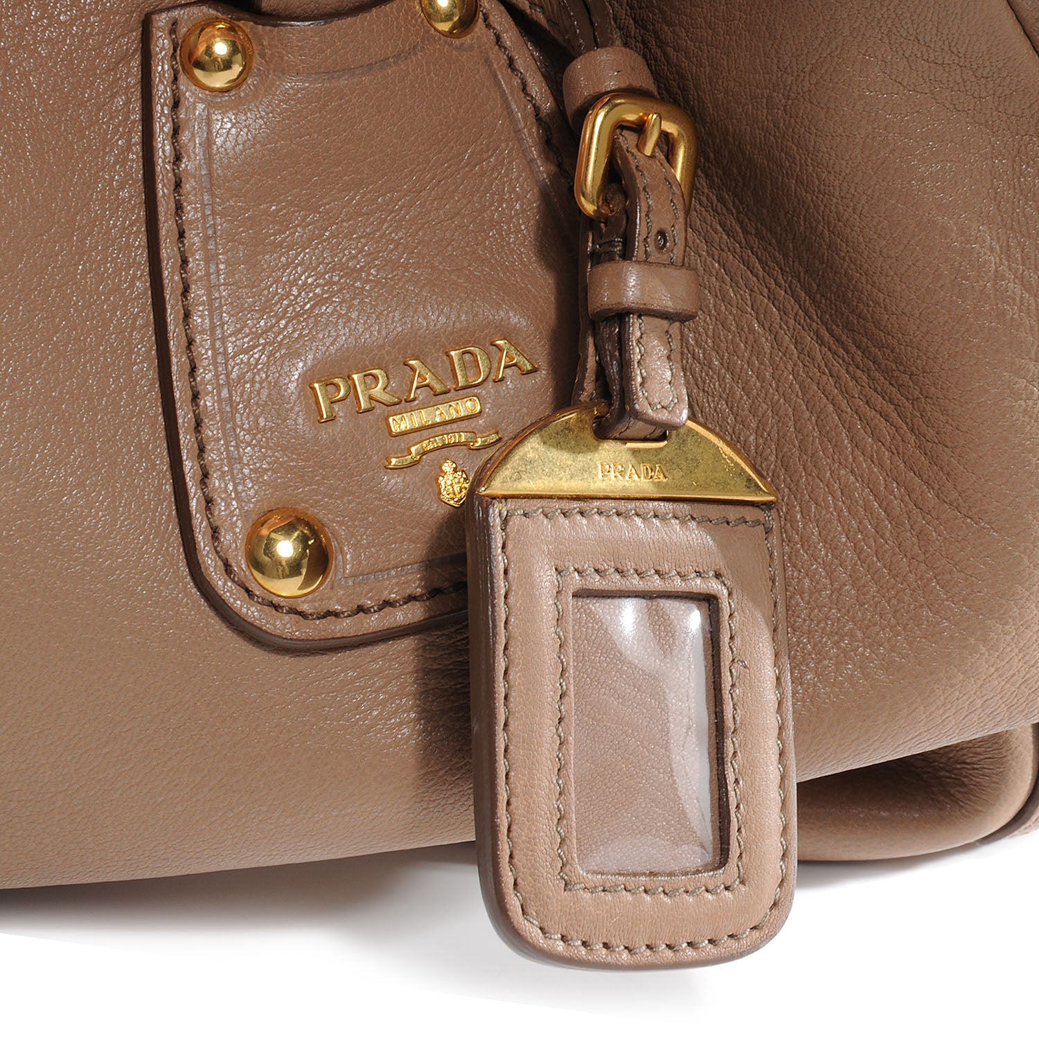 Prada Cervo Deerskin Tote Visone 5 of 10