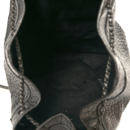 Chanel Metallic Calfskin Crocodile Embossed Large Backpack Silver 5 of 10