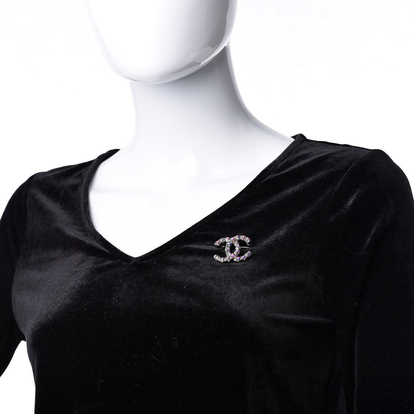 Ruthenium Crystal CC Brooch Iridescent
