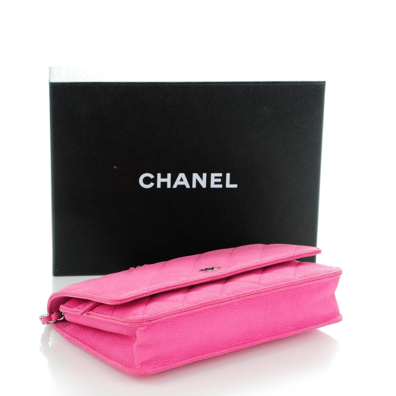 Chanel Iridescent Caviar Quilted Wallet on Chain WOC Pink 4 of 8