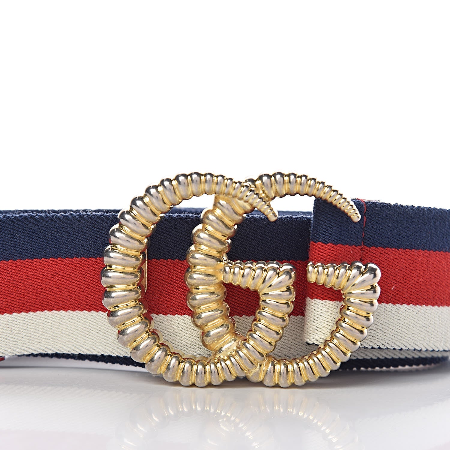 Gucci Canvas Torchon Double G Sylvie Web Belt 80 32 Red White Blue 4 of 5