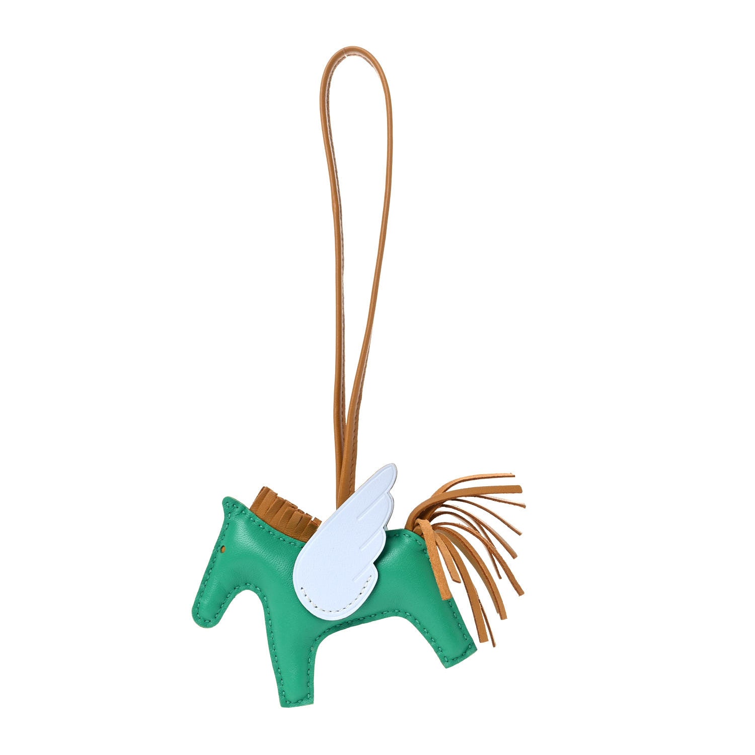 Hermes Milo Lambskin Grigri Rodeo Pegase Horse Bag Charm PM Menthe Sesame Bleu Brume 1 of 5