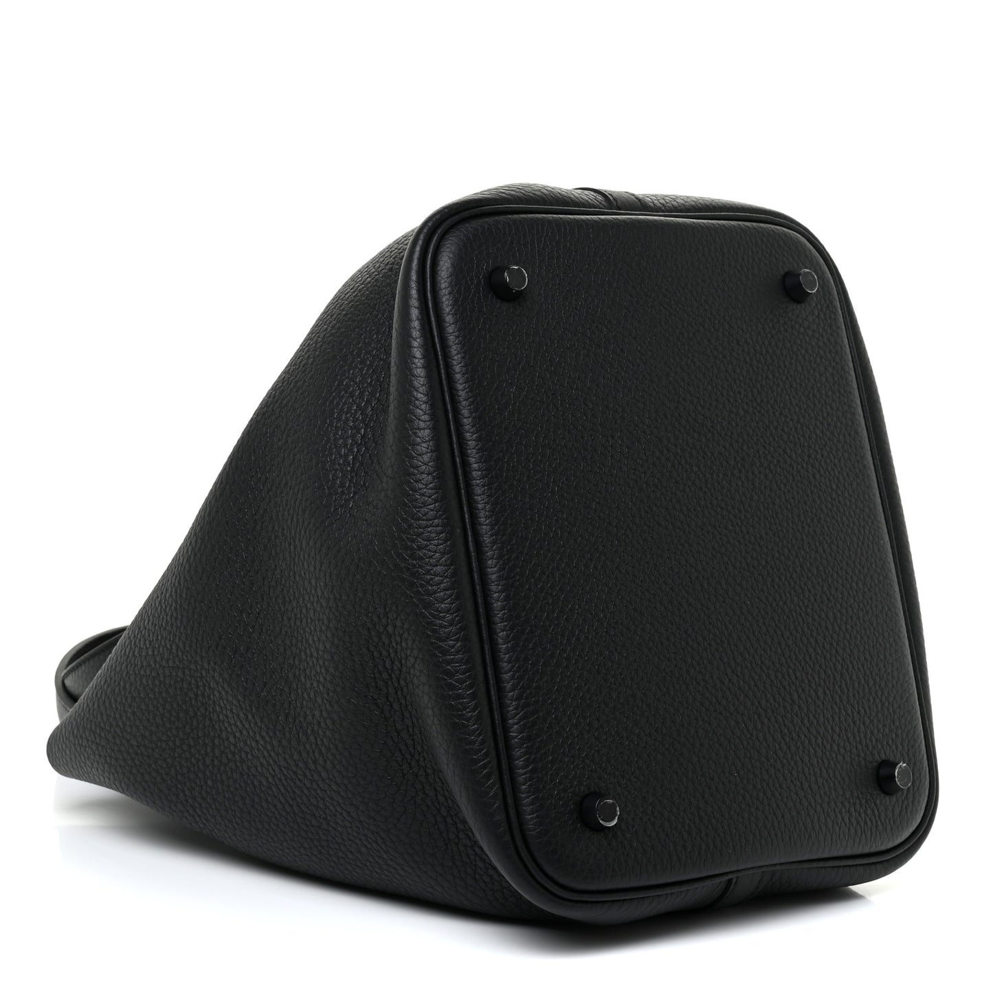 Taurillon Clemence Monochrome Picotin Lock 18 PM Black