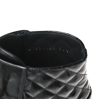 Chanel Shiny Calfskin Quilted Lace Up Combat Boots 35.5 Black 7 of 13
