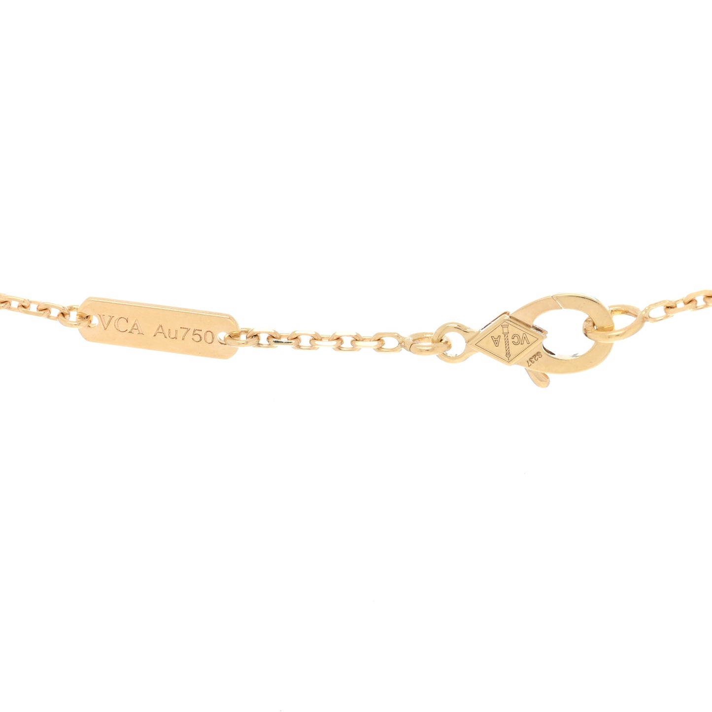 VAN CLEEF & ARPELS 18K Yellow Gold Mother of Pearl Vintage Alhambra Pendant Necklace