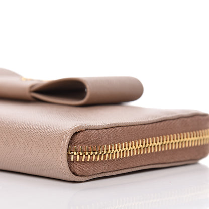 Prada Saffiano Fiocco Bow Zip Around Wallet Cammeo 9 of 10