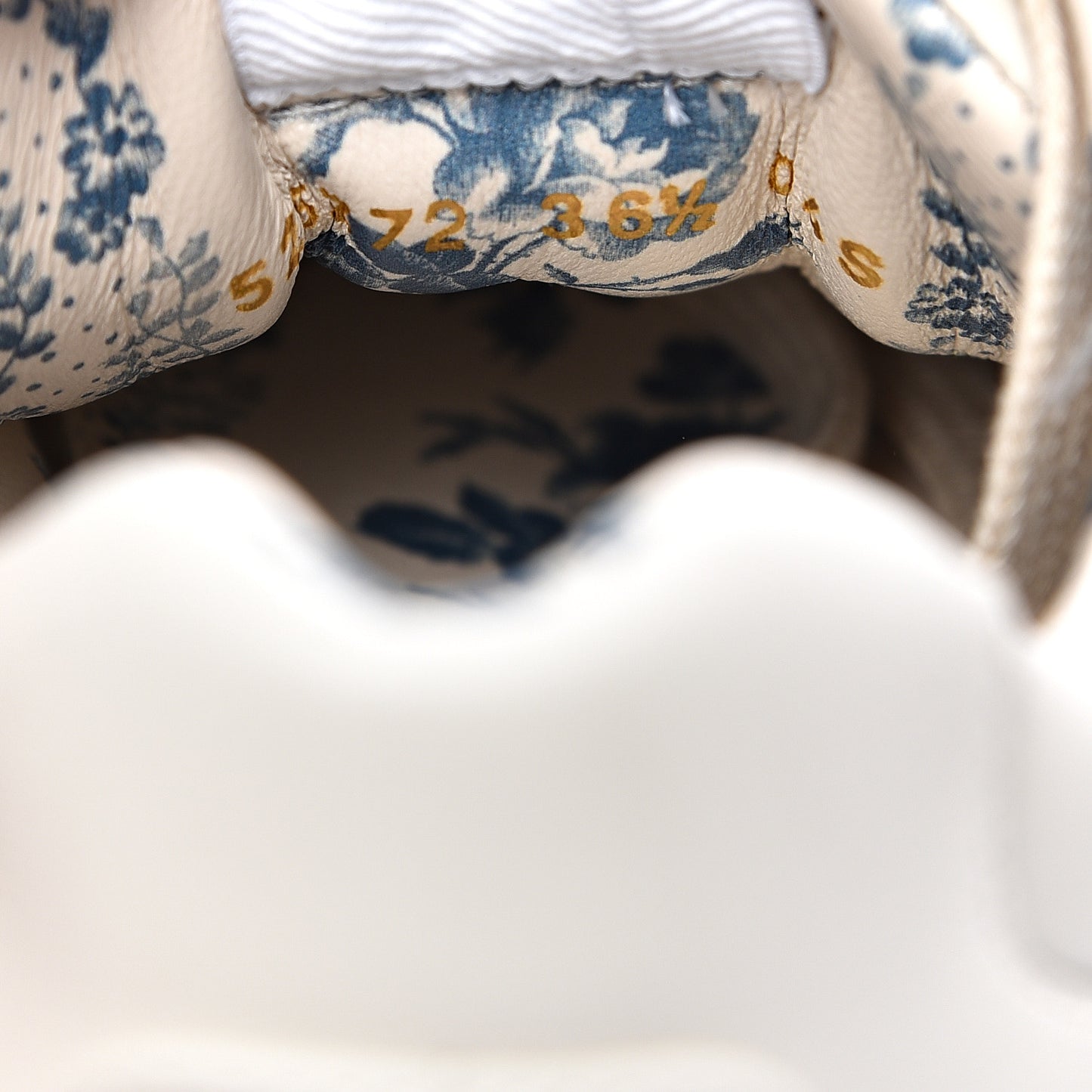 Calfskin Glitter Web Print Womens Rhyton Sneakers 36.5 Mystic White