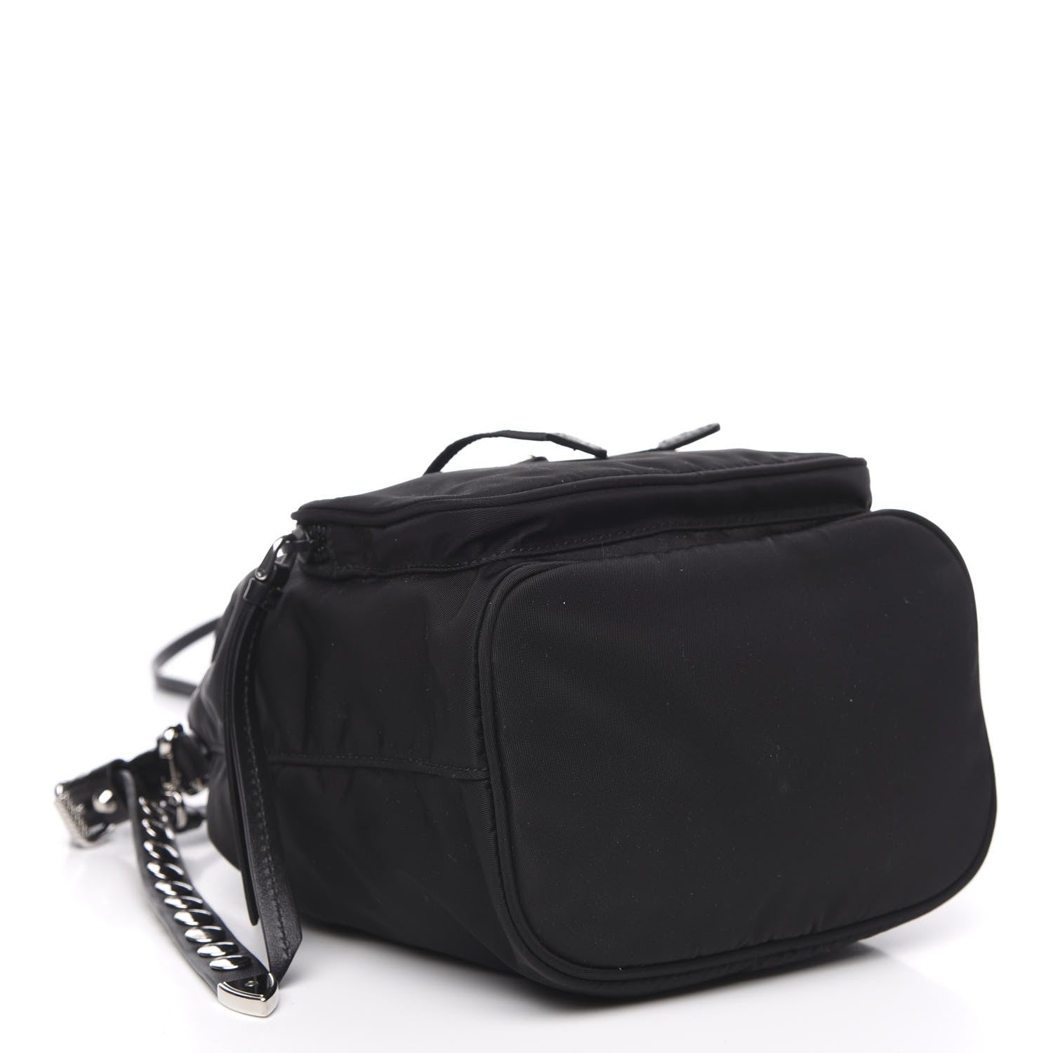 Prada Tessuto Nylon Studded New Vela Mini Bucket Crossbody Bag Black 4 of 9
