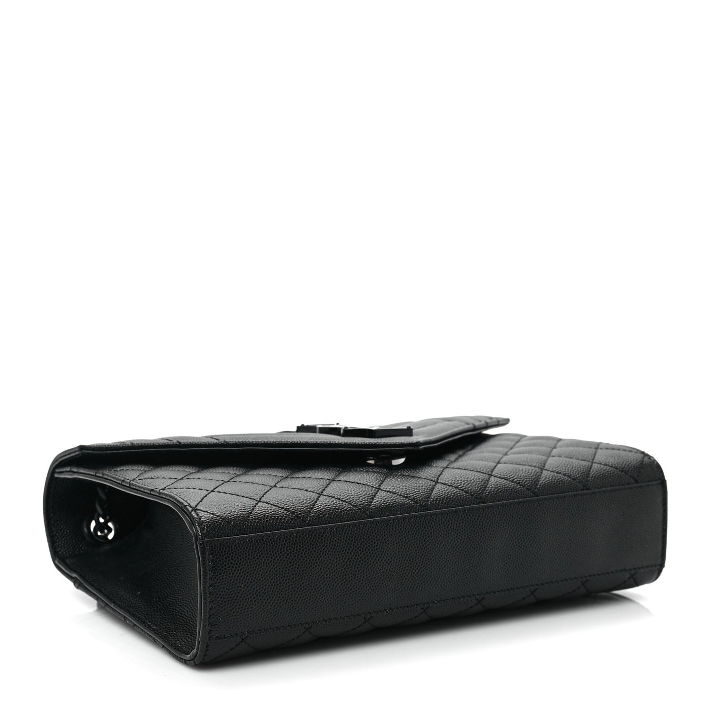 Grain De Poudre Textured Mixed Matelasse Triquilt Medium Monogram Satchel Black