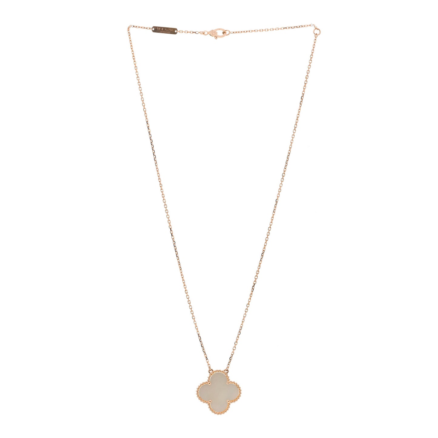 18K Rose Gold Mother of Pearl "Edition Ginza" Magic Alhambra Pendant Necklace