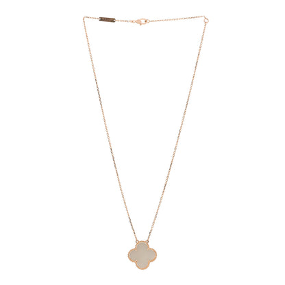 Van Cleef & Arpels 18K Rose Gold Mother of Pearl "Edition Ginza" Magic Alhambra Pendant Necklace 3 of 6