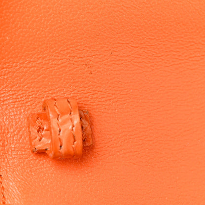 Balenciaga Shiny Calfskin Crocodile Embossed Hourglass Top Handle Bag Mini Orange 18 of 31
