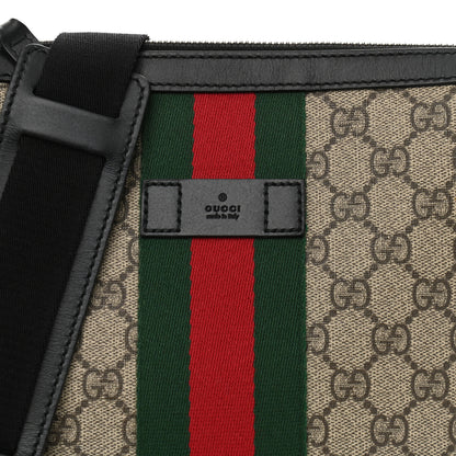 Gucci GG Supreme Monogram Web Messenger Bag Black 8 of 11