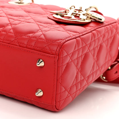 Christian Dior Lambskin Cannage Small My ABCDior Lady Dior Red 9 of 9