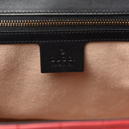 Gucci Calfskin Bamboo Trapuntata Queen Margaret Top Handle Bag Blue Agata Hibiscus Red Mystic White Sugar Pink 7 of 12