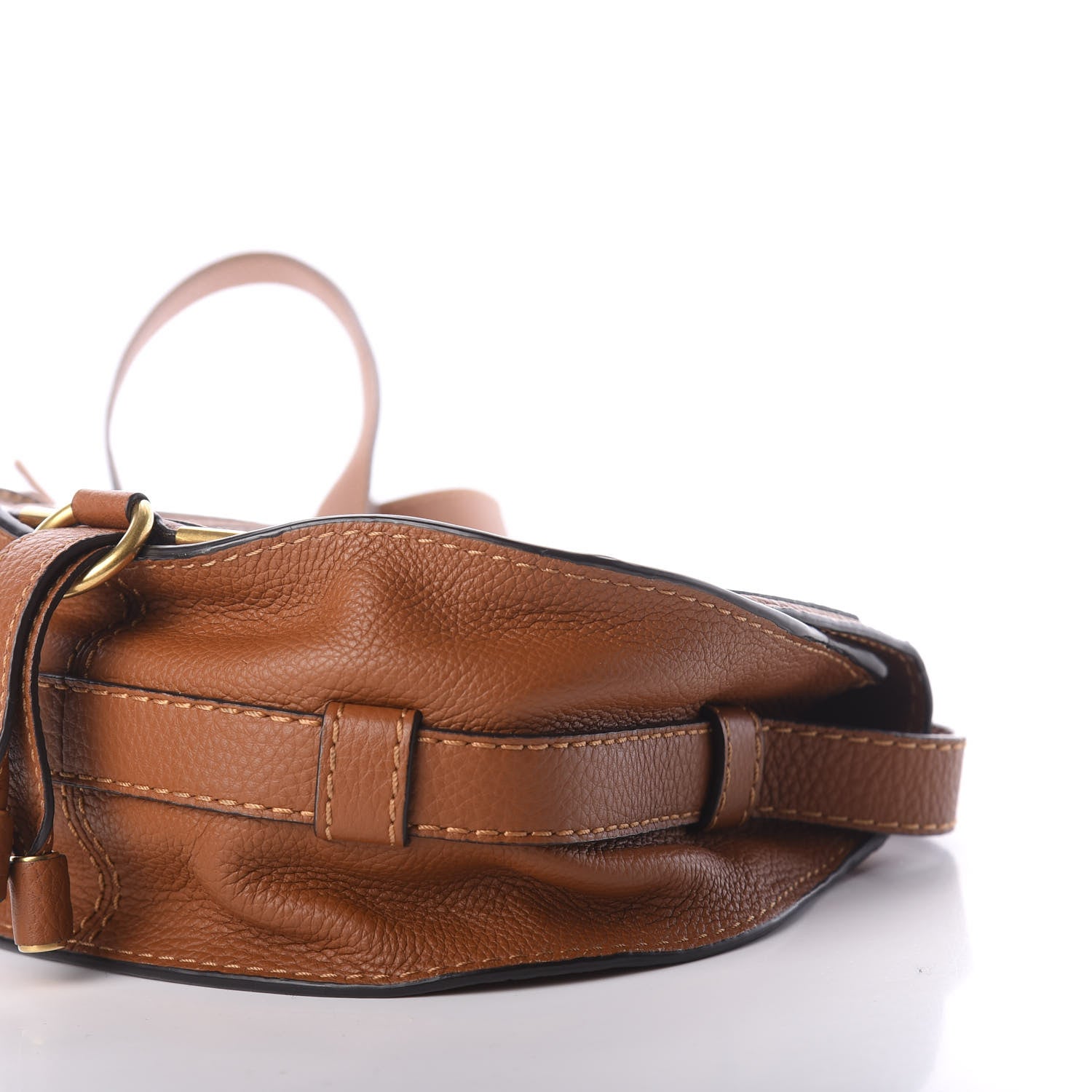 Chloe Calfskin Mini Marcie Round Crossbody Bag Tan 7 of 10