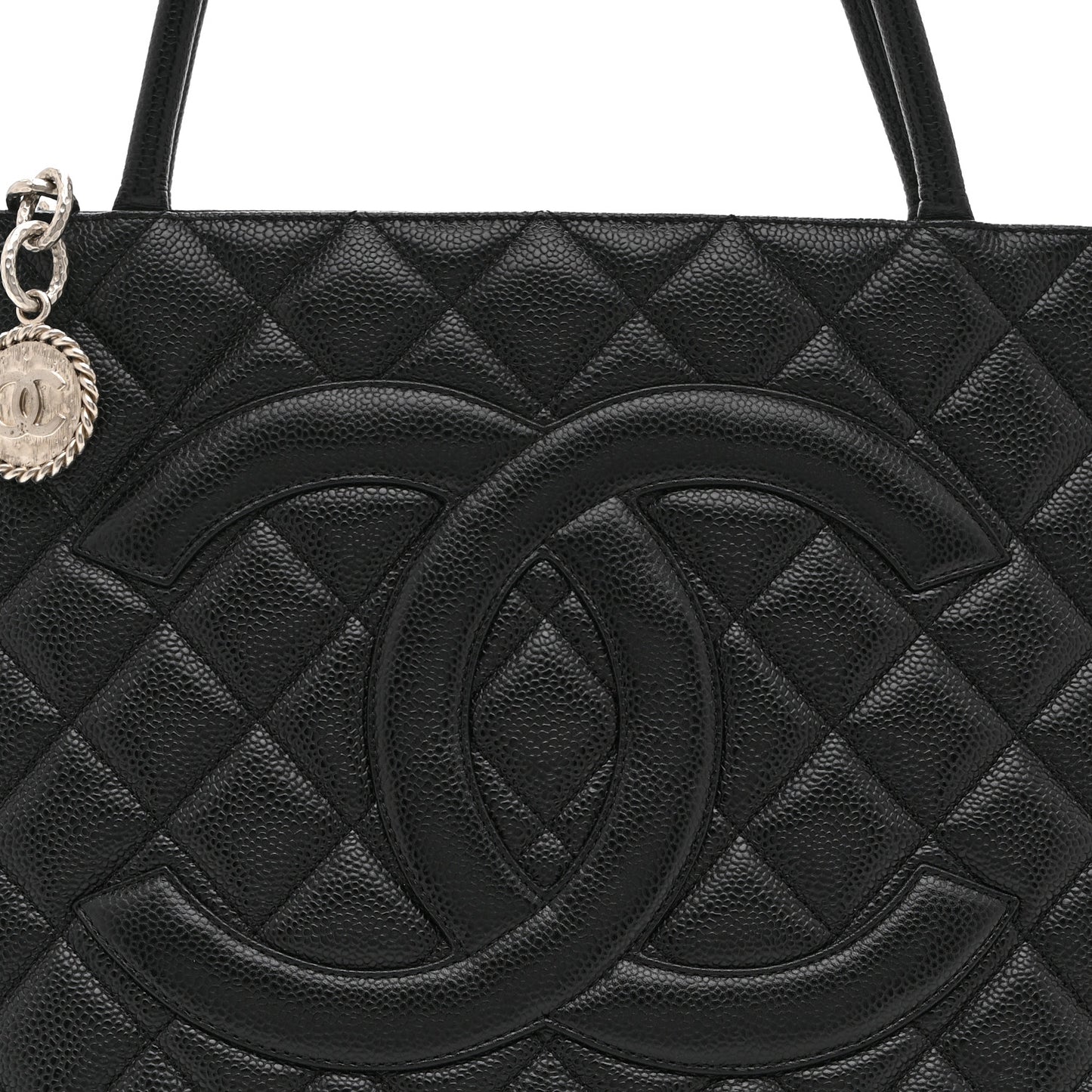 Caviar Quilted Medallion Tote Black