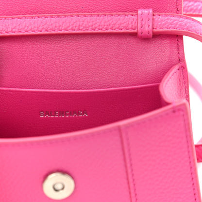 Balenciaga Grained Calfskin Tonal B Hourglass Top Handle Bag Mini Fuchsia 6 of 10