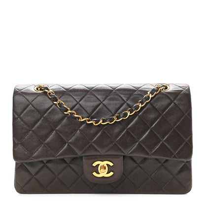 Chanel Lambskin Quilted Medium Double Flap Dark Brown 1 of 14