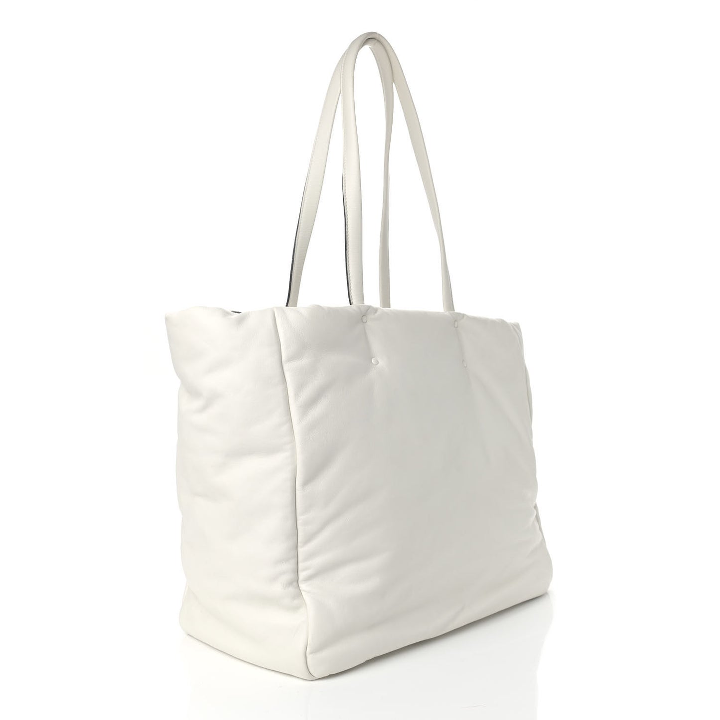 Nappa Soft Large Shopper Tote Bianco Cobalto