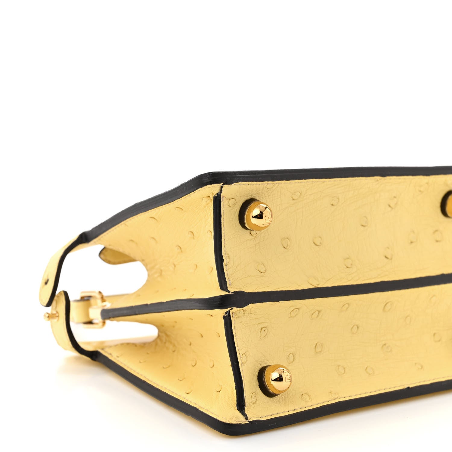 Fendi Ostrich Shiny Nappa Petite Peekaboo I SEE U Satchel Grano 8 of 9